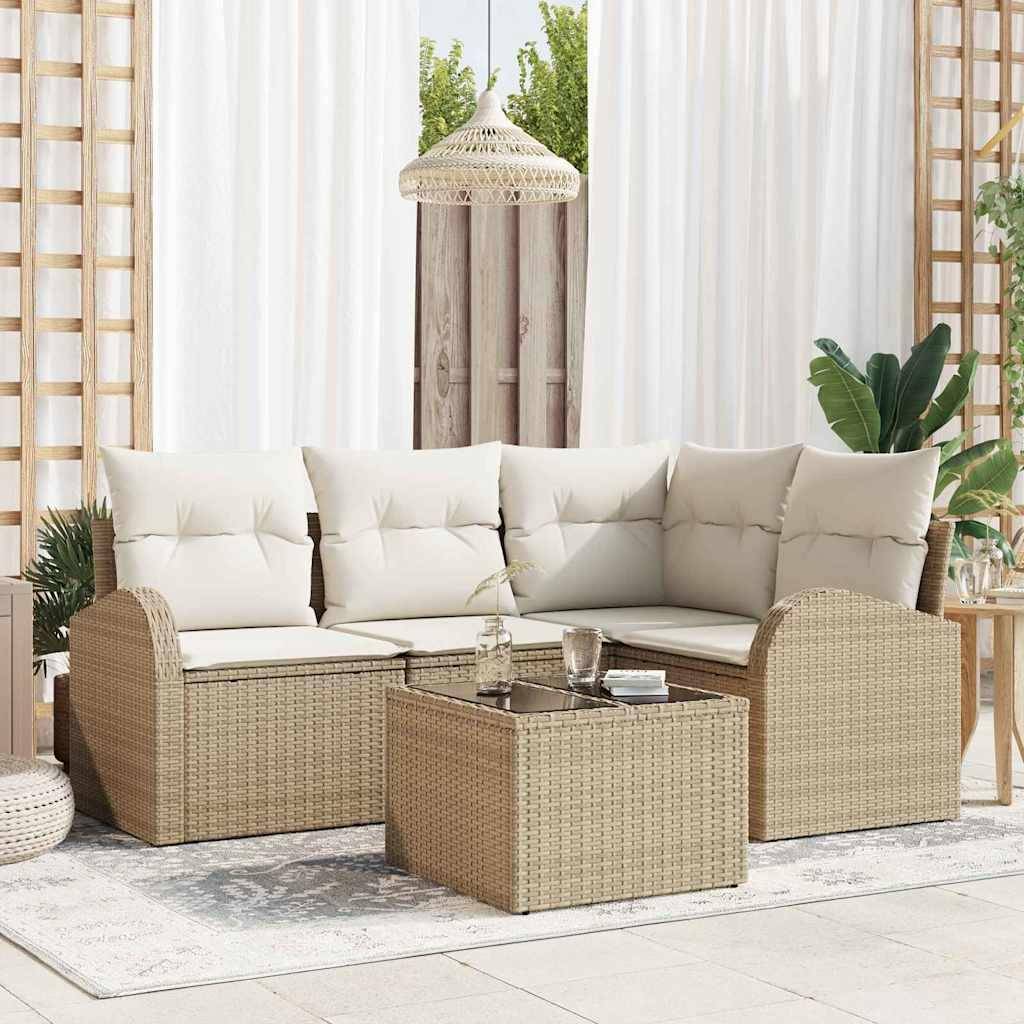 Rattan lounge Gartensofa Set Beige Poly-Rattan Lounge-Set