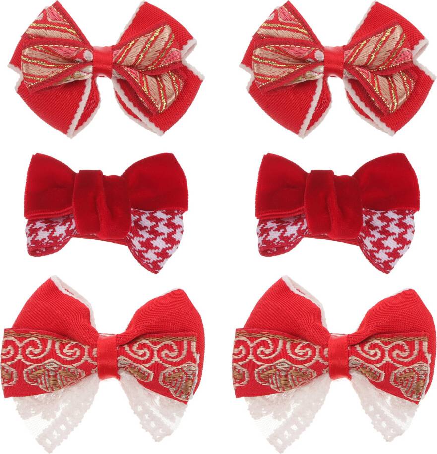 3 De Pinces À Nœuds Rouges Pour Petite Fille