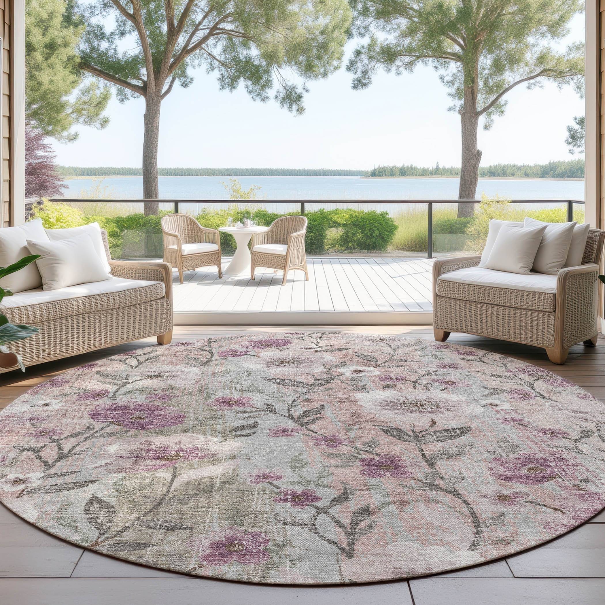 Addison Rugs Indoor Outdoor Floral Joy Chantille Rug