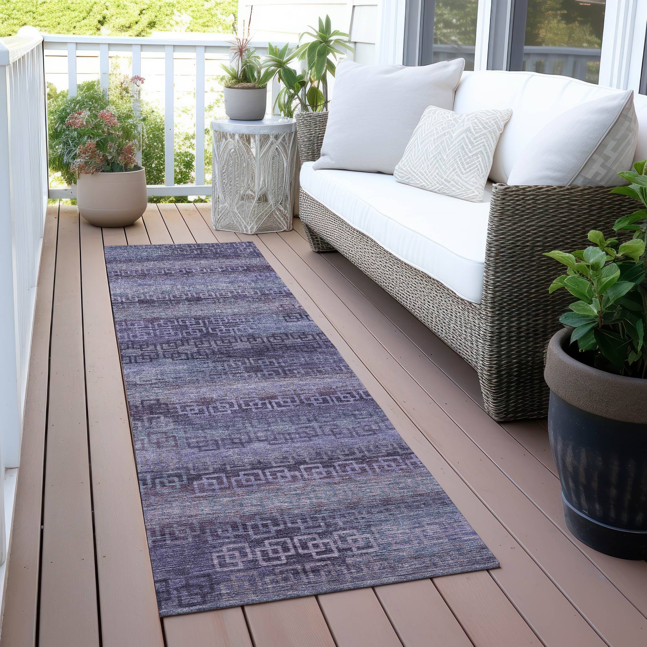 Addison Rugs Machine Washable Indoor Outdoor Ombre Links Chantille Rug