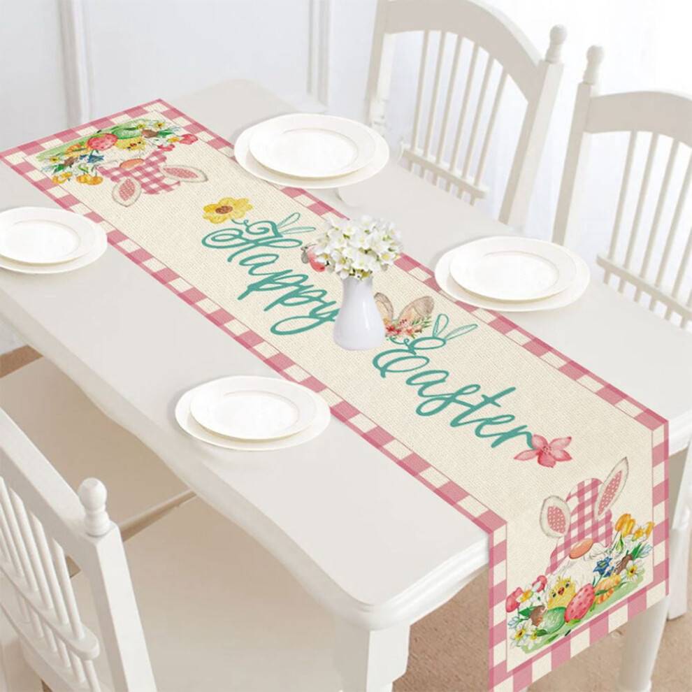 Easter Table Runner Polyester Rustic Farm