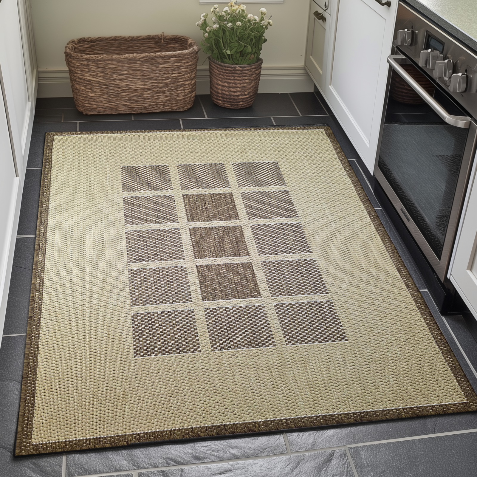 Large kitchen rugs Flat Weave Non Slip Kitchen Rug Small Large Runner