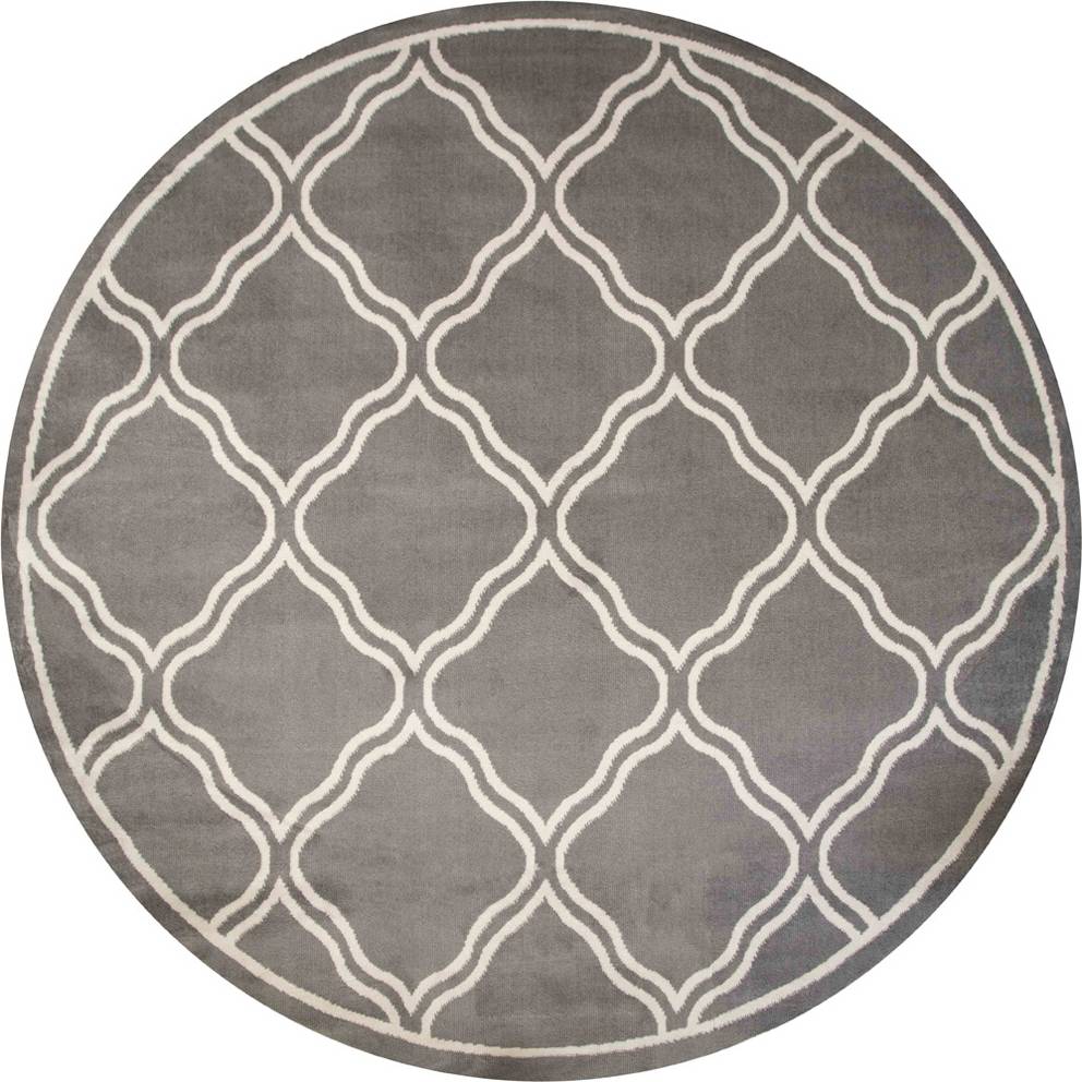 Kukoon Bordered Geometric Trellis Rug 160 cm Grey
