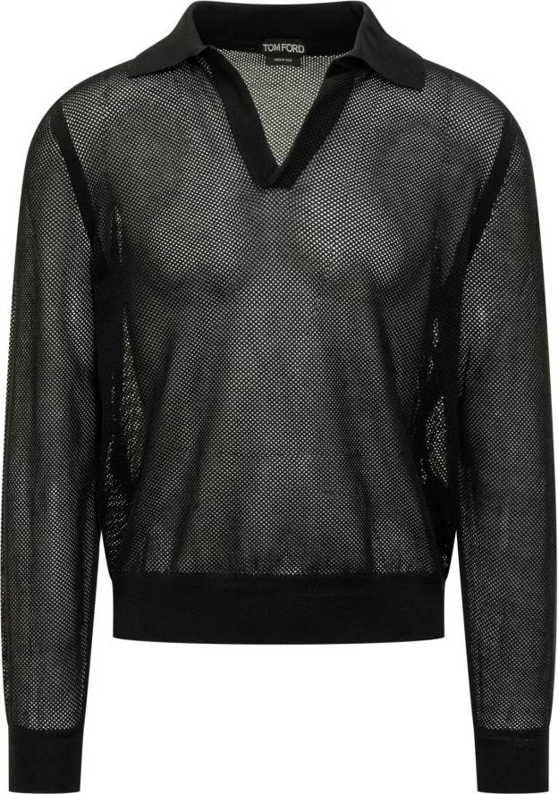 Tom Ford LS Buttonless Polo Toppar - Herr