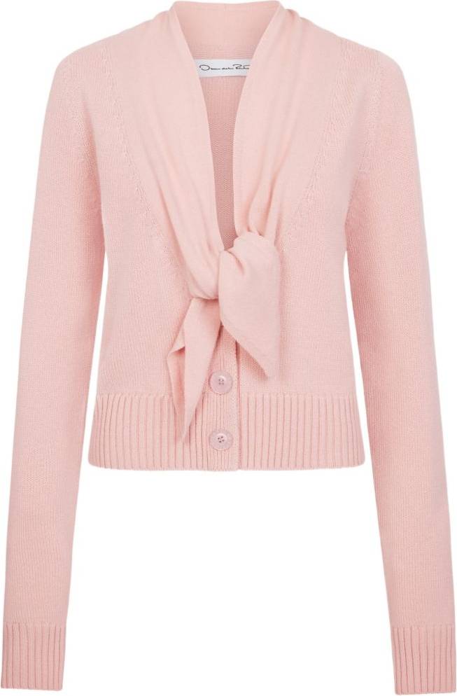 Oscar de la Renta Ullkofta Med Knytkrage - Rosa