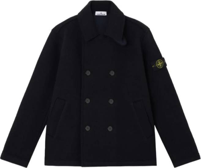 Stone Island Felted RWS Wool Caban Light Jackets - Blue