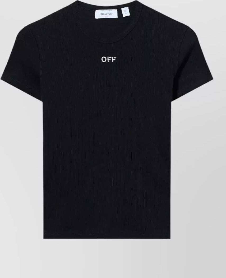 Off-White Off Stamp Ribbed Basic T-Shirt Toppar - Off White