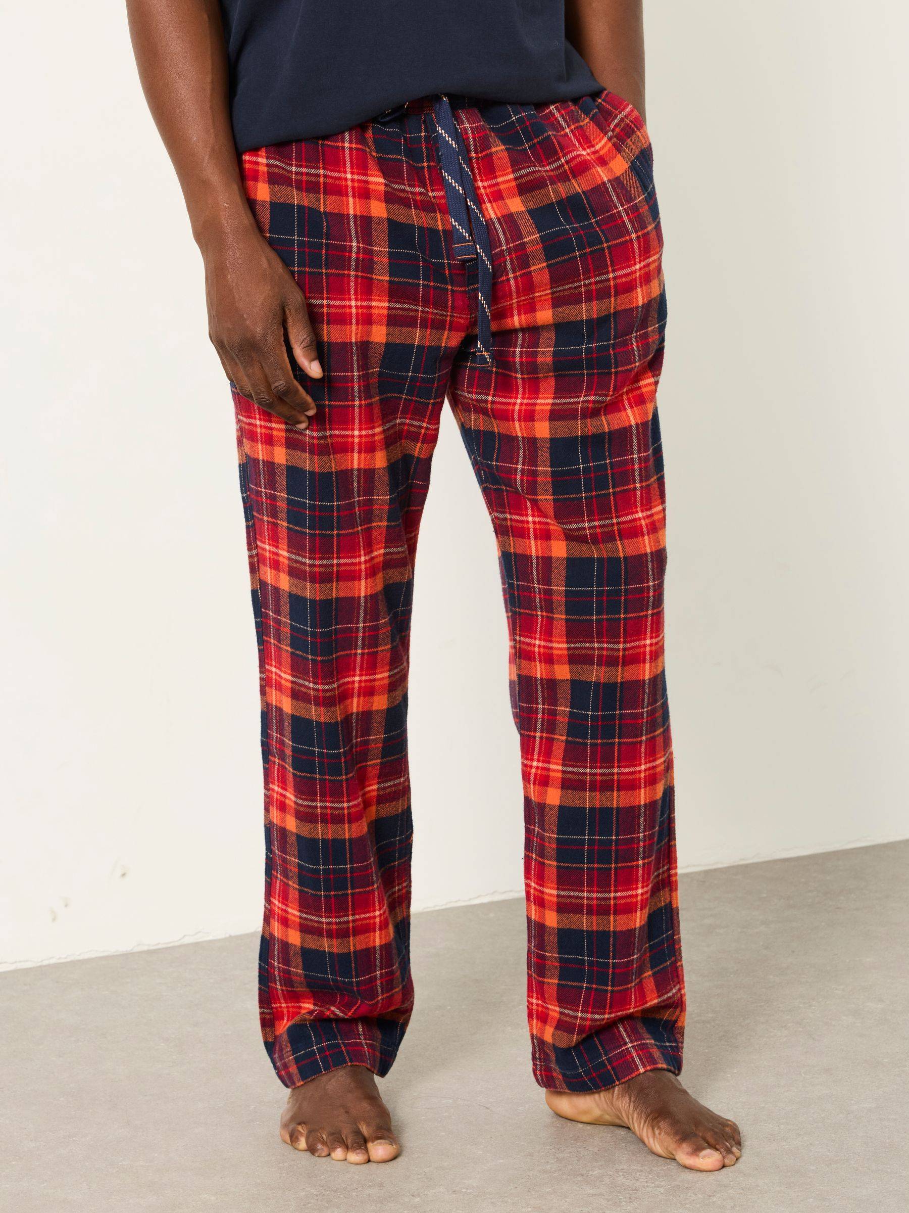 Fatface Melby Red Check Pyjama Bottom Short