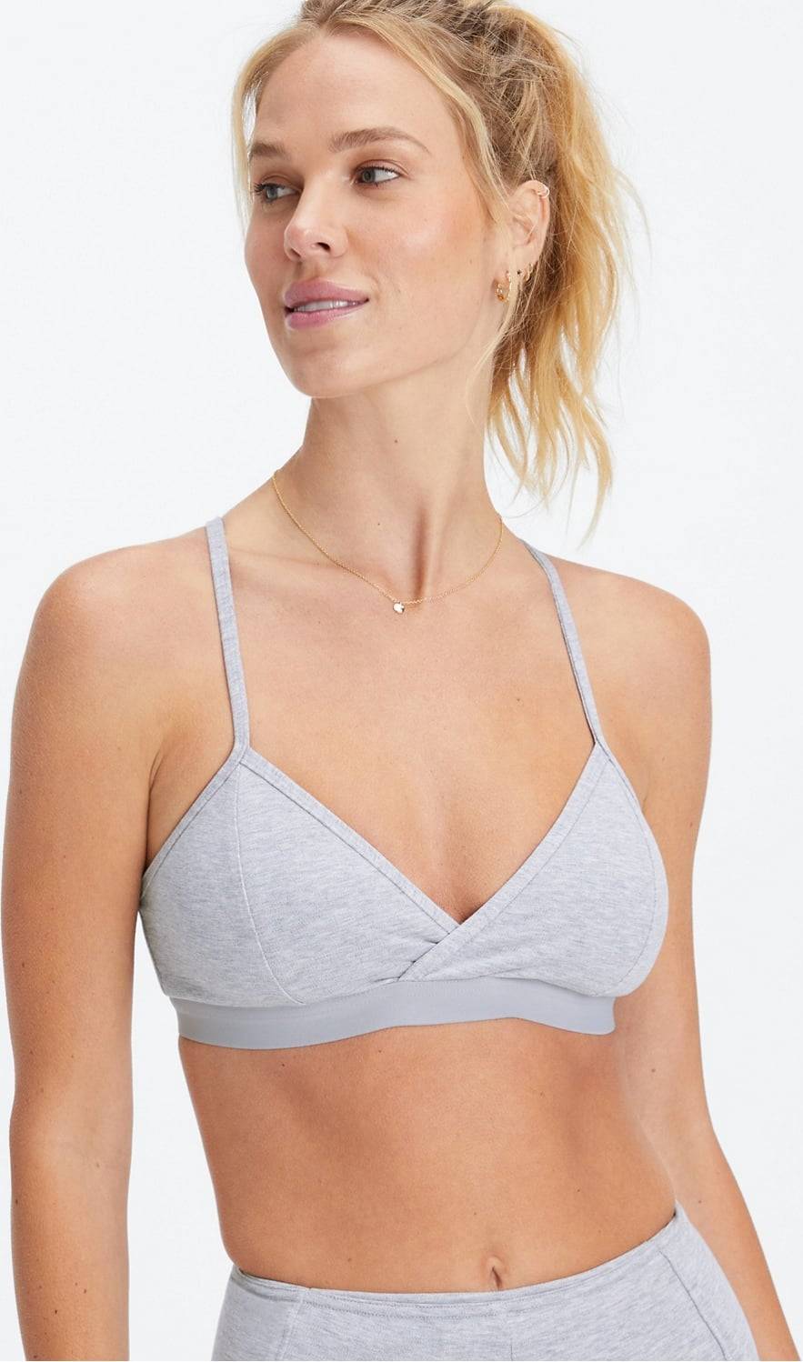 Fabletics Live-In Racerback Bralette Gray
