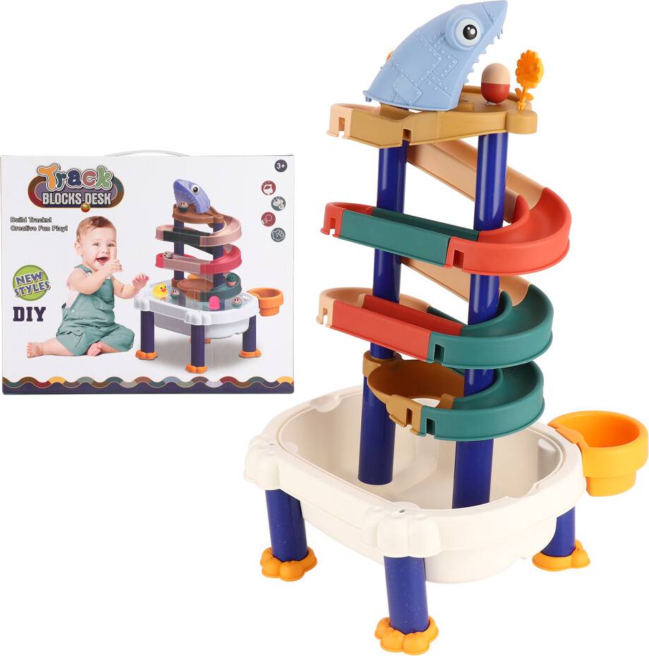 Plastic kids table and chairs 7 In1 Water Table With Building Blocks
