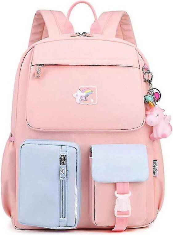 Student Backpack With Large Compartment - Pink