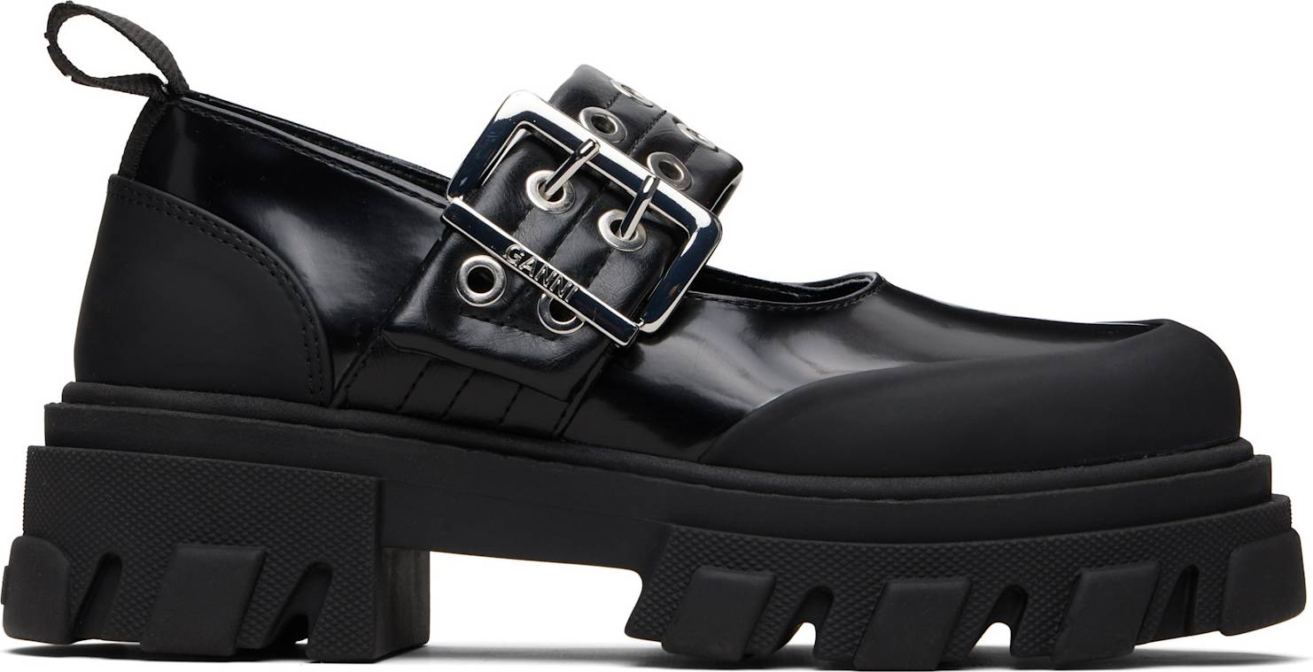 Ganni Cleated Ballets Polyester - Sort