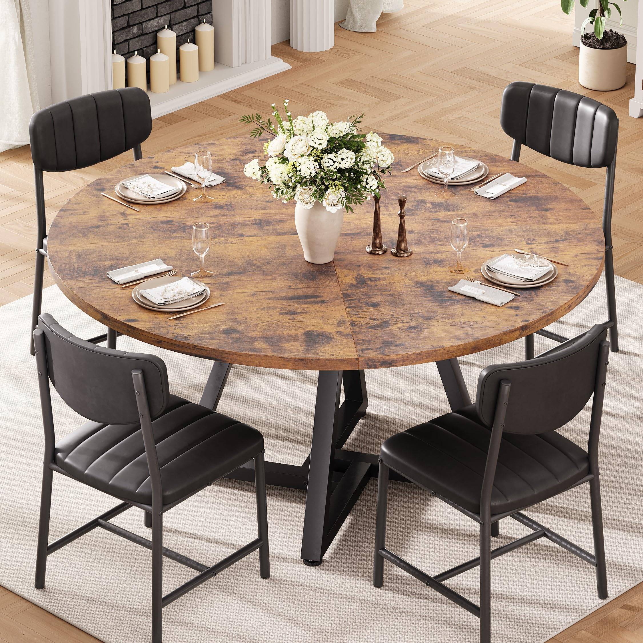 Jocoevol Round Dining Table and Chairs Set Table