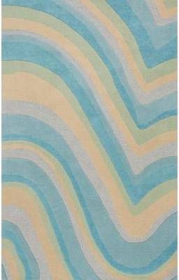 Porch & Den Hand Tufted Wool Ocean Rug Blue