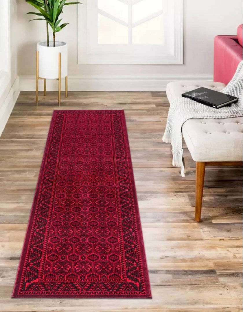 Brayden Studio Area Rug Rectangle 150 x 80 cm Red