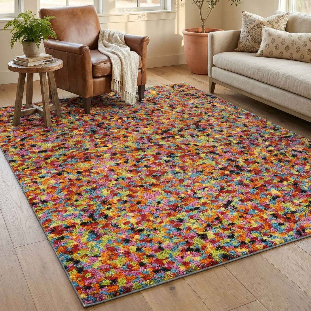 Brayden Studio Abstract Area Rug Multi Colour 200 x 290 cm Multicolour