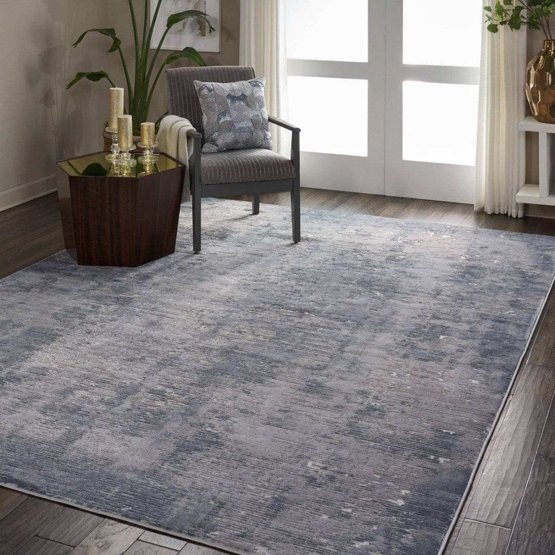 Borough Wharf Thickness Abstract Rug Stain Resistant Grey