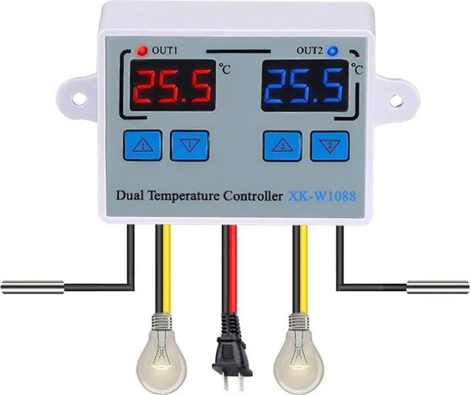 Fridge temperature control XKW1088 Temperature Control Unit Dual Relay Outputs