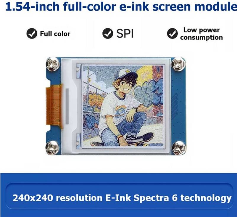 1.54-Inch Full-Colour E Ink Spectra 6 Screen Module