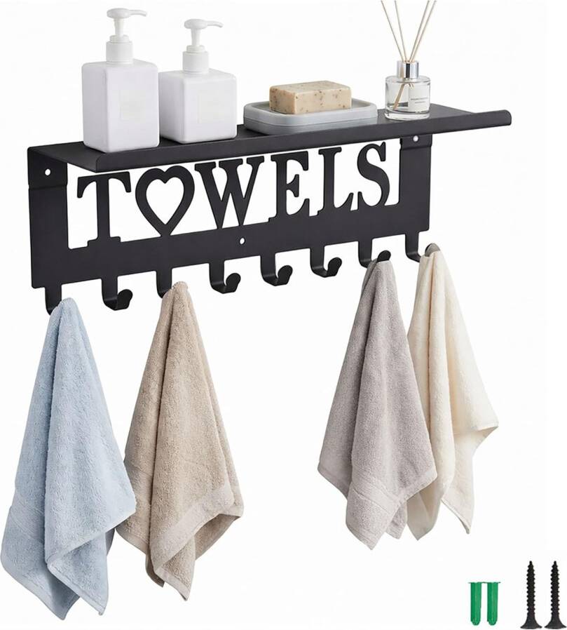 Wall mounted towel rails for bathrooms Metal Hot Tub Towel Rack With Shelf