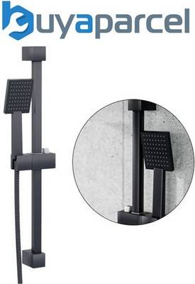 Black shower head and hose Buyaparcel Matt Black Shower Riser Rail Kit