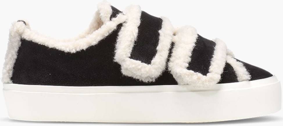 INUIKII Shearling Low Velcro Sort Sneaker - Sort