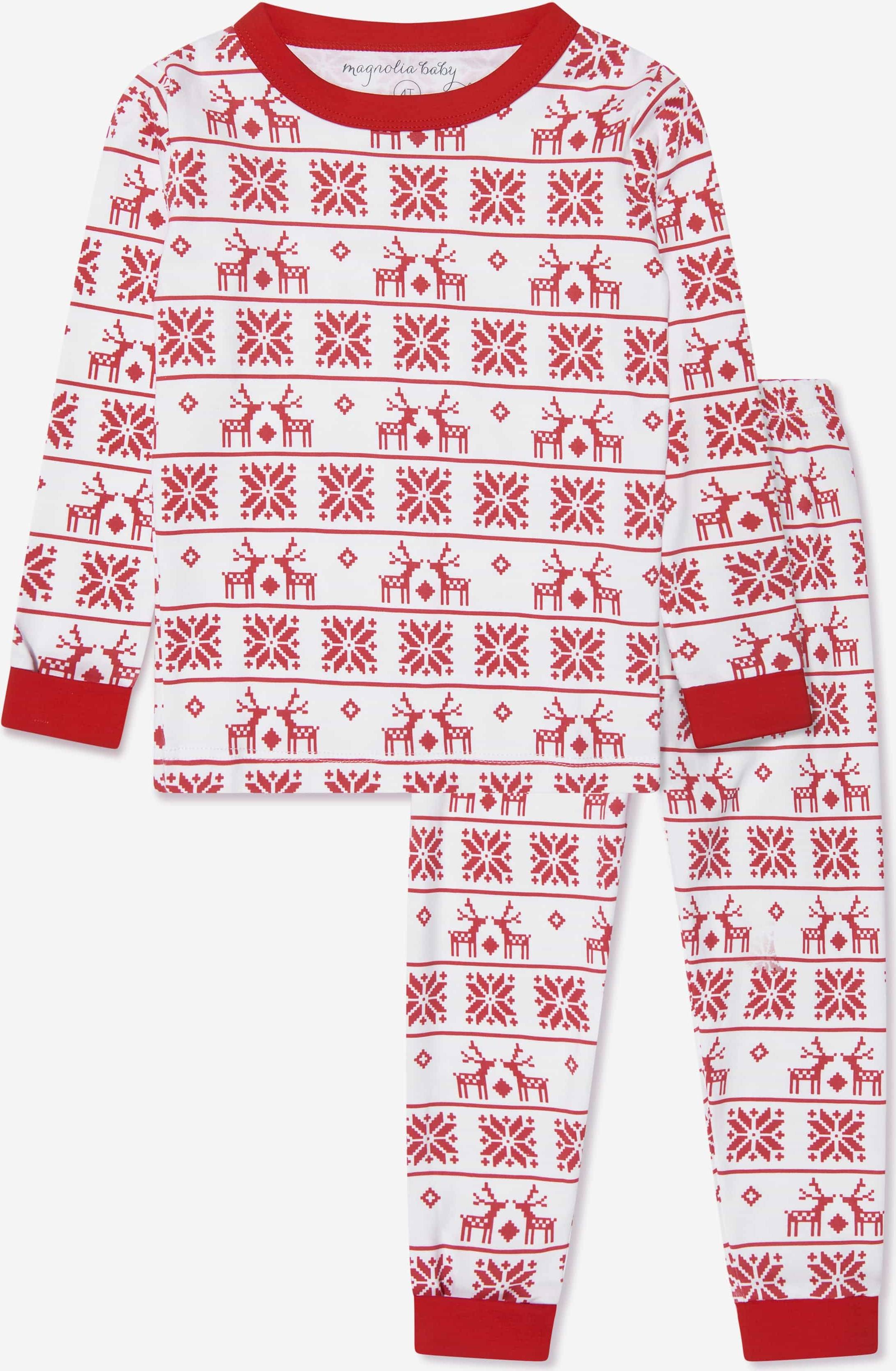 Magnolia Baby Kids Fair Isle Long Pyjamas - Red