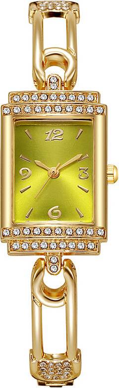 Green Rectangular Watch With Quartz Movement