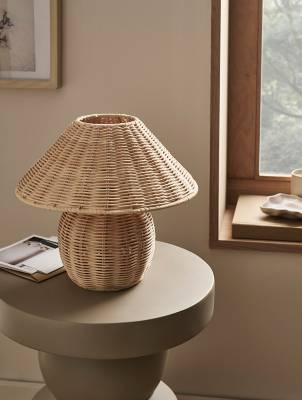 George Natural Rattan Sphere Table Lamp Table Lamp