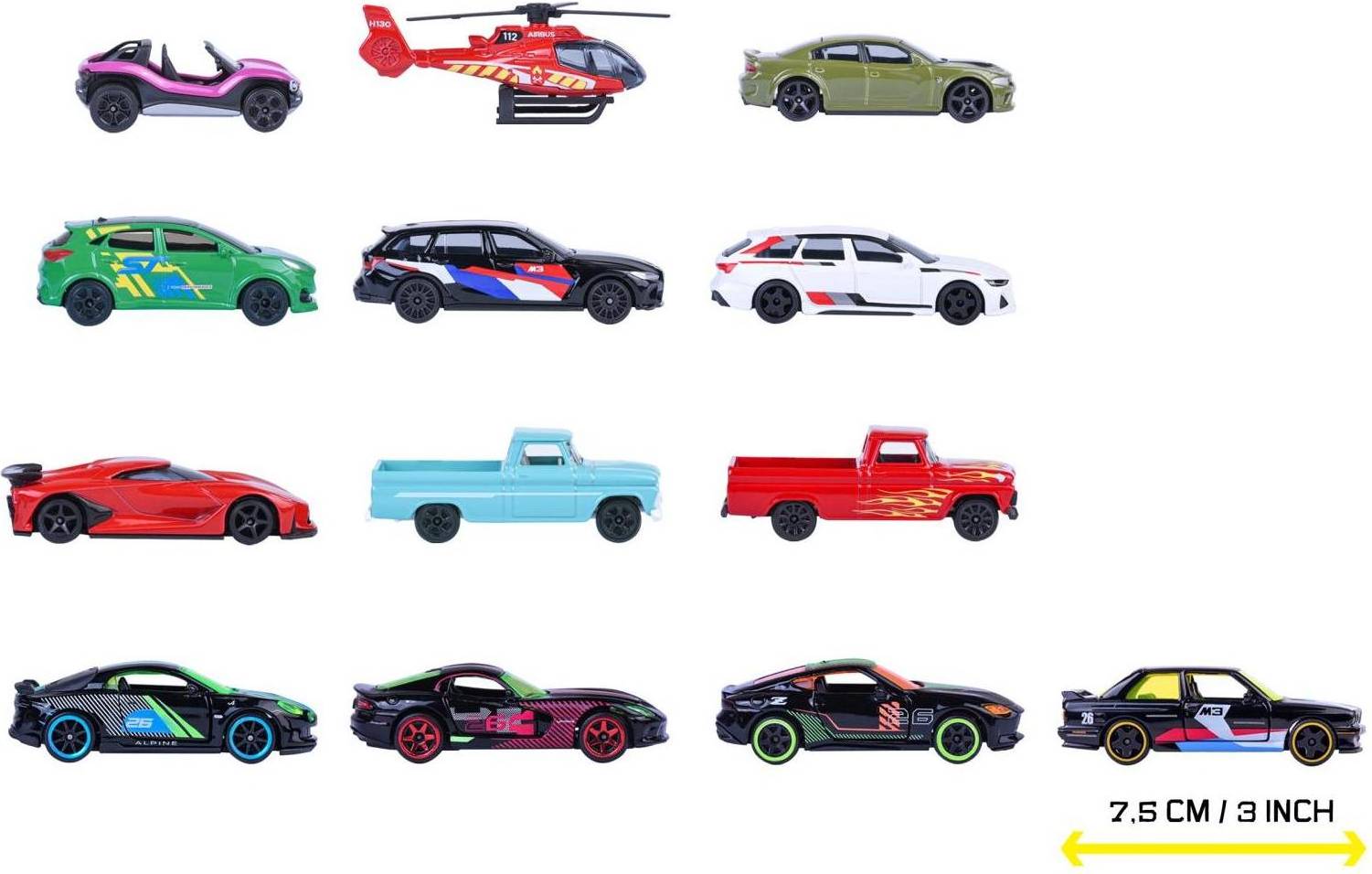 Set de 13 Vehículos Neon Racers - Multicolor
