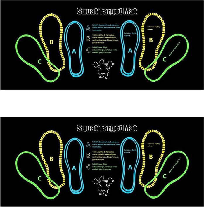 2X Squat Guide Mat Step Positions