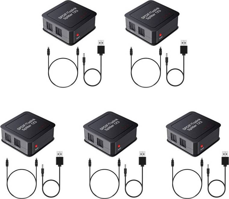 Optisk splitter Typecat 5X Digital Optical Audio Splitter