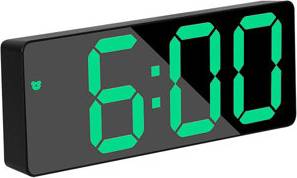 B&Q Reflective Led Alarm Clock With Snooze Function