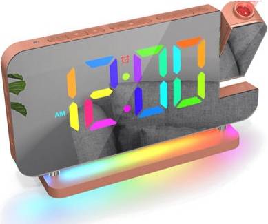B&Q Rgb Alarm Clock Digital Projection Led