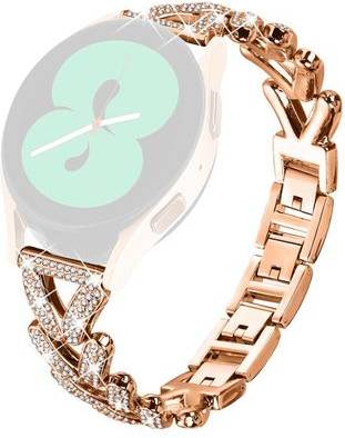 Metal Twisted Watch Band Rhinestone Decor