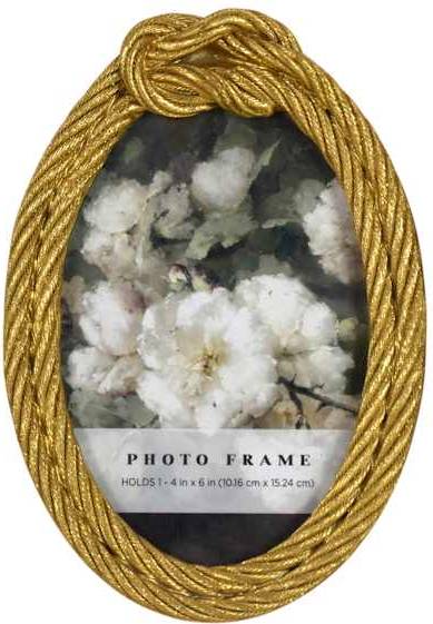 Gold picture frame At Home Gold Rope Oval Tabletop Picture Frame Resin Photo Frame 7x5"