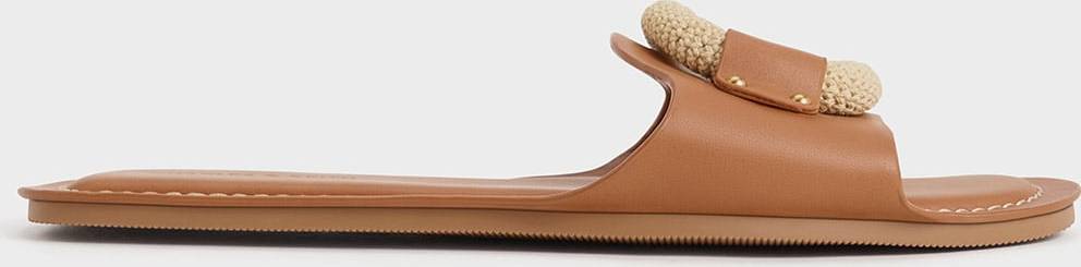 Charles & Keith Raffia Ring Slide Sandals
