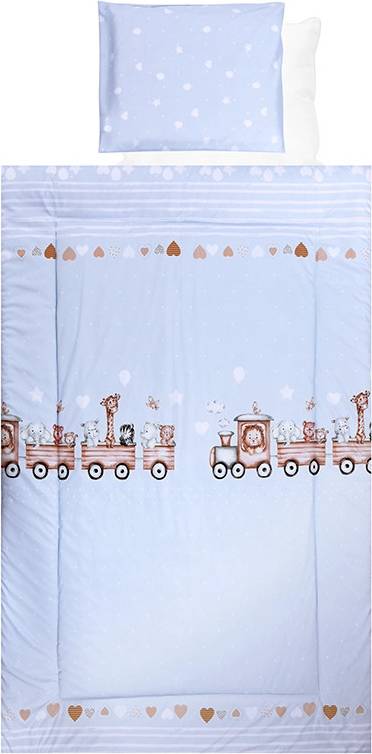 Lorelli Ranforce 4 Piece Bedding Set Train Blue