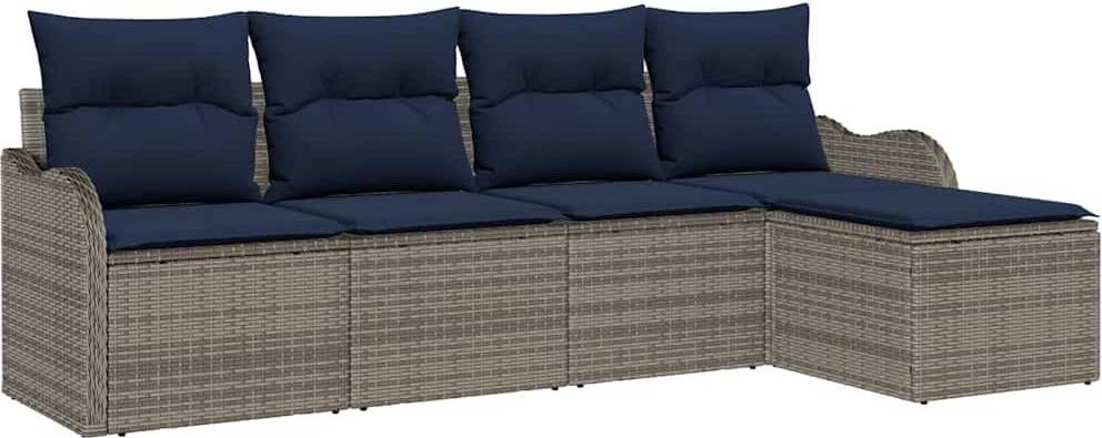 Rattan lounge Gartensofa Set Grau Poly-Rattan Lounge-Set