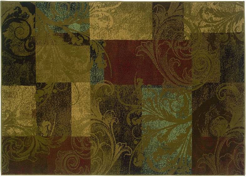 StyleHaven Floral Block Rug Green