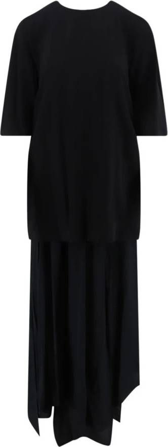 Robe Mi-Longue Col Rond - Noir
