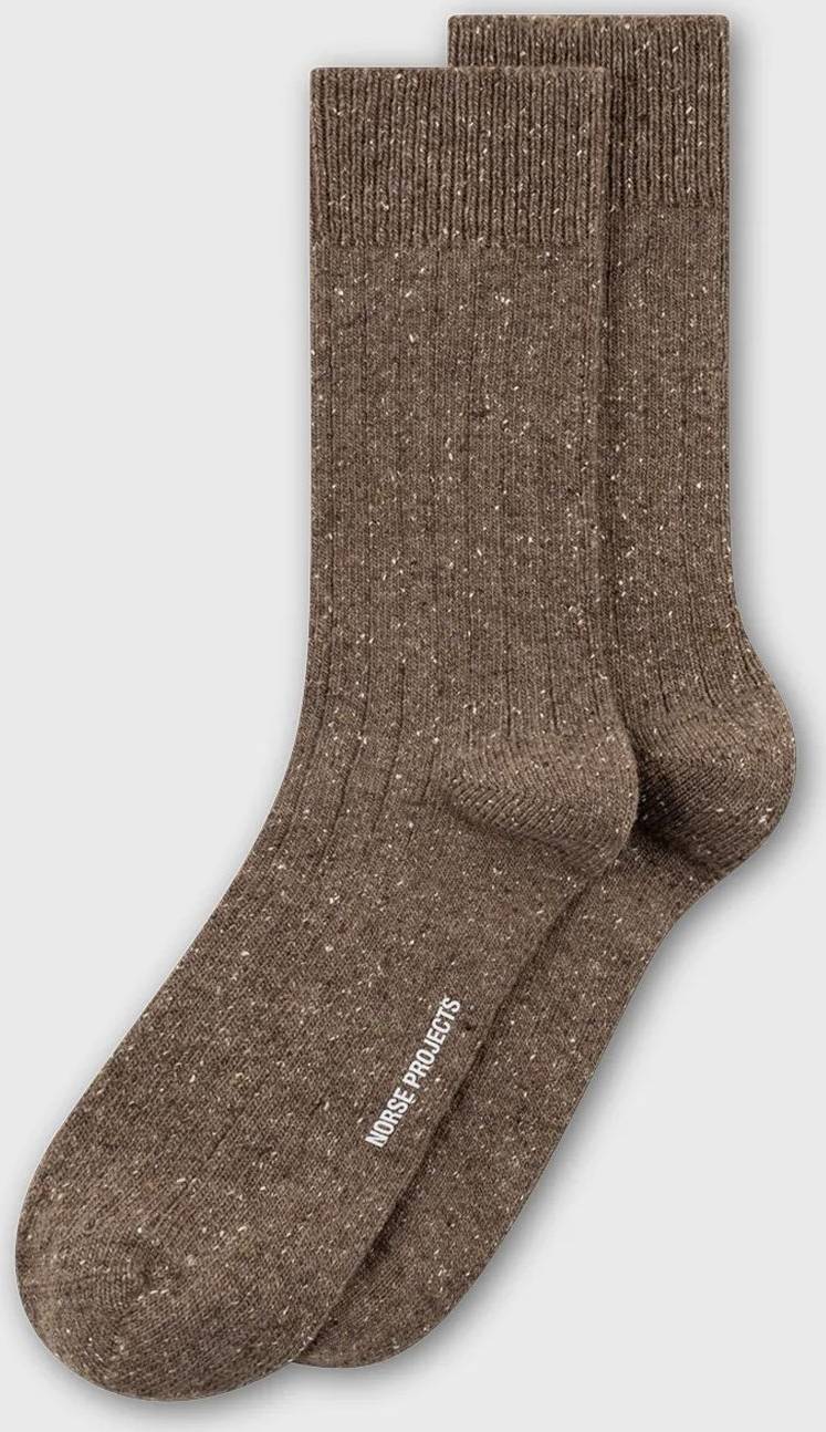 Norse Projects Neps Wool Rib Sock - Beige