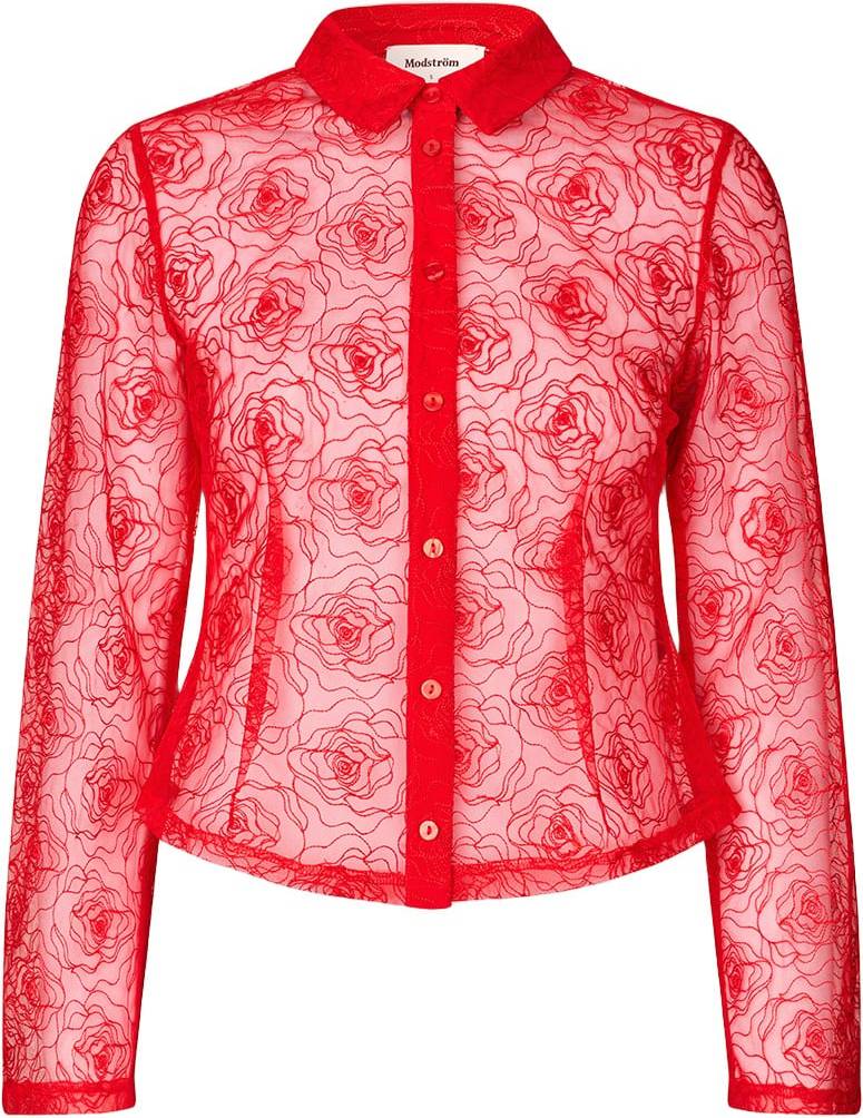 Modström Roccomd Shirt Kvinde Racing Langærmede Bluser - Red