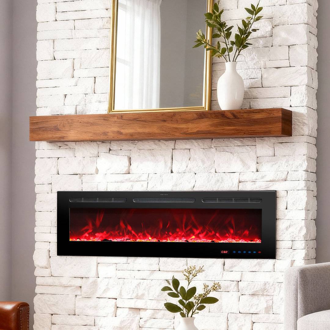 Metro Lane Electric Fireplace Mounted Recessed 13 LED Control