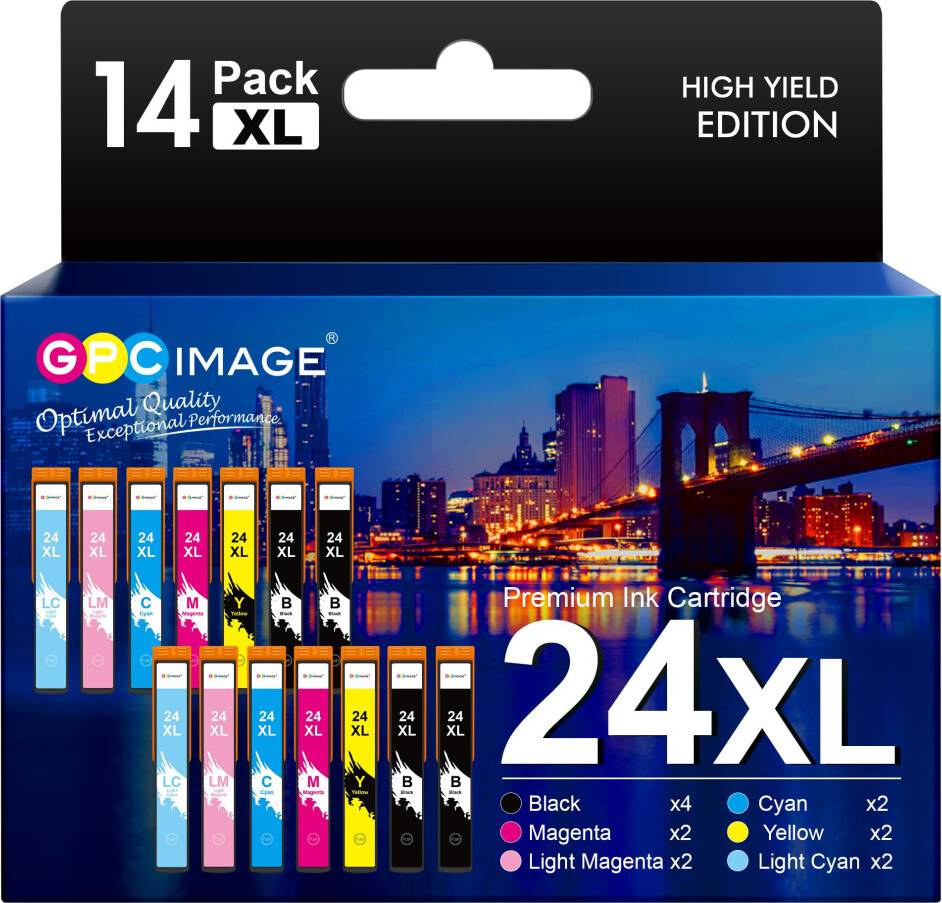 GPC Image Compatible Ink Cartridges Replacement Epson 24 XL XP-55 XP-950 XP-860 XP-960 XP-750 XP-760 XP-850