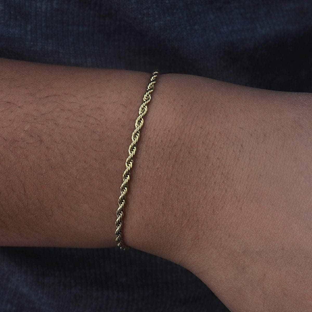 Solid gold chain men GLD Rope Chain Bracelet 14k Solid Gold