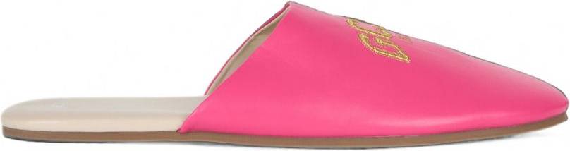 GCDS Logo Embroidered Mules Polyuretan Rosa