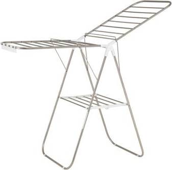 Foldable clothes drying rack Costway Foldable Clothes Drying Rack with Sock Clips - White