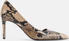 Khaite Python-Print Leather Pump - Beige