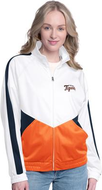 G-III Sports by Carl Banks Rally Rhinestone Raglan Jacket - White/Navy